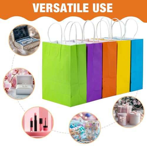 MAQIHAN Gift Bags With Handles - 15 Pcs Gift Bag Bulk Paper Bag Goody Bags Kraft Paper Bags Party Favor Bags Small Bag for...