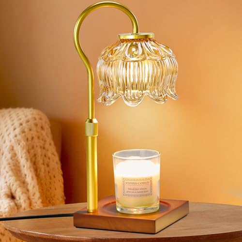 Shevvi Candle Warmer Lamp with Timer, Dimmable Candle Warmer for Jar Candles, Gifts for Women Mom, Height Adjustable Wax M...