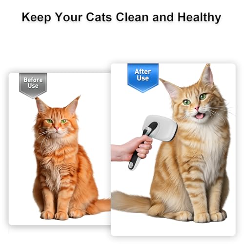 WOPQAEM Cat Brushes for Indoor Cats,Skin Friendly Cat Brush for Shedding & Grooming Brush for Long or Short Haired Cats, E...