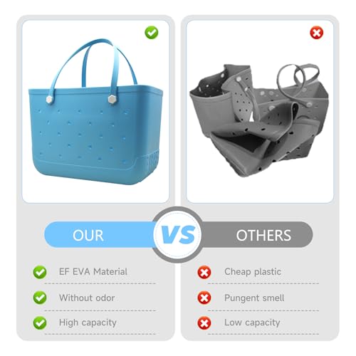 Beach Totebag X-Large Waterproof Sandproof Rubber Beach Tote Bag with Zipper Pocket and Phone Kickstand Cup