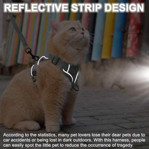 Cat Harness and Leash Set, Upgraded Escape Proof Adjustable Vest with Lead for Kitten Puppy Outdoor Walking, Soft Breathab...