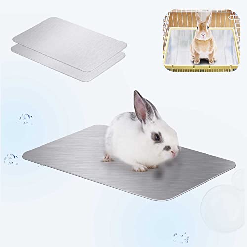 FIPASEN 11.8x7.9 IN Pet Cooling Mat for Rabbit, Bunny, Hamster, Guinea Pig & Other Small Pets - Bite Resistance Ice Bed (2...