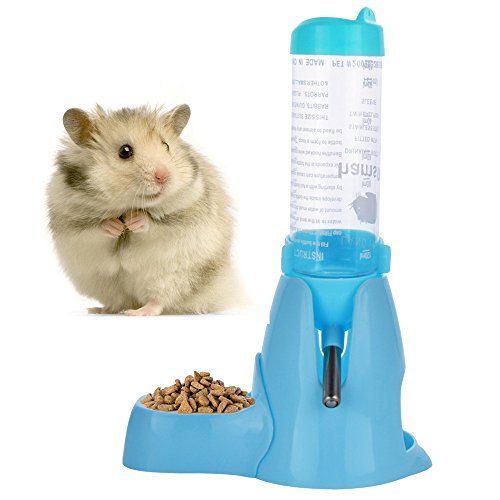 Guardians Hamster Water Bottle, Little Pet Automatic Drinking Bottle with Food Container Base Hut Hanging Water Feeding Bo...