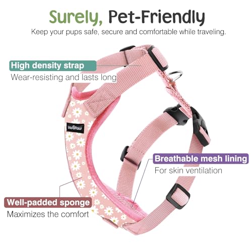 VavoPaw Dog Seat Belt, Safety Vest Dog Car Harness with Adjustable Buckle Dog Seat Belt for Vehicle Nylon Pet Safety Seat ...