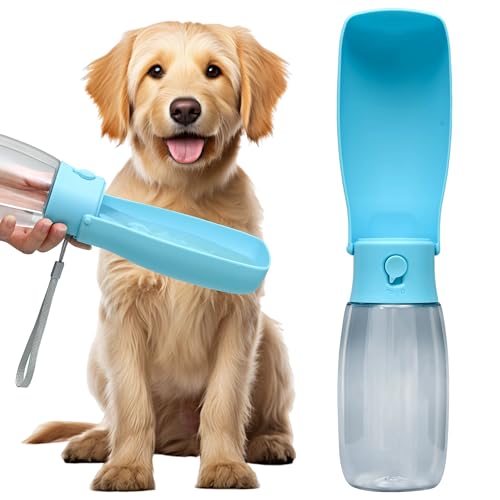 Dog Water Bottle, Leak Proof Portable Puppy Water Dispenser, Travel Puppy Water Bowl, Foldable Transparent Dog Water Bottl...