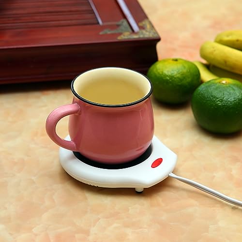 Home&Office Desktop Electric Mug Warmer-Coffee/Tea/Cocoa/Soup-Scented Candles Gift for Winter 2pcs(White and Black (CFW00...