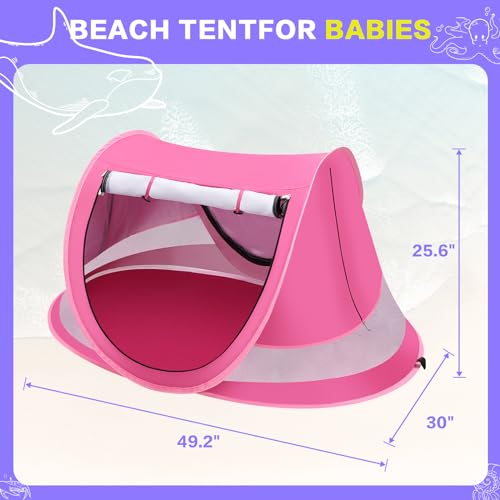 Baby Beach Tent, Pop Up Toddler Travel Bed for Boys or Girls, Sun Shade for Toddler Camping, Infant Portable Sun Shade, Su...