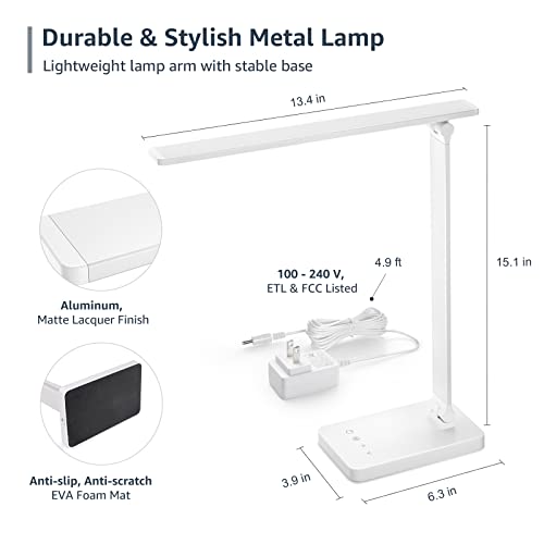 Lepro LED Desk Lamp, Metal Desk Light 9.5W 800lm, Forbes Vetted Best Task Lamp, 5 Color Modes 5 Brightness Level, Dimmable...
