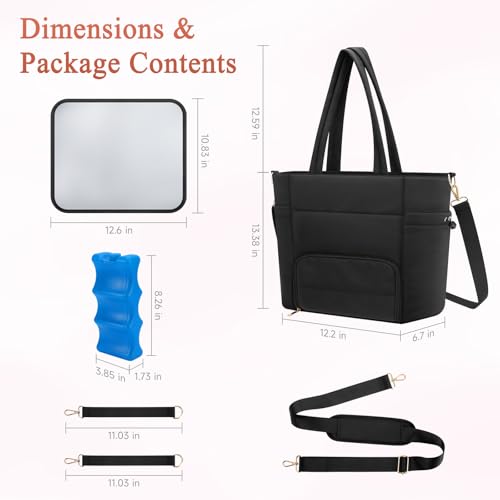 Wearable Breast Pump Bag for Working Mom, Breastmilk Cooler Tote Bag with Insulated Compartment, Breast Pump Bag with Ice ...
