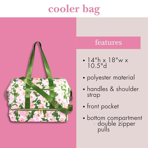 kate spade new york Large Capacity Insulated Cooler Tote Bag, Soft Sided Portable Beach Cooler with Shoulder Strap (Hidden...