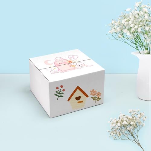 Wtrgas 25 Packs Small Shipping Boxes 8x8x6 Inches, White Corrugated Cardboard Box for Shipping, Packing, Business, DIY