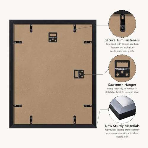 VIOLABBEY 11x14 Picture Frame Set of 5, Black Frames for 8x10 Photos with Mat or 11 x 14 without Mat,Gallery Wall Frame