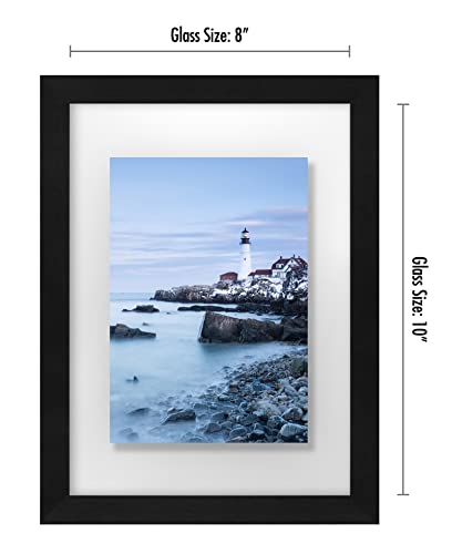 Americanflat 8x10 Floating Picture Frame with Polished Crystal-Clear Glass - Use as 5x7 Picture Frame or Display 4x6 Photo...