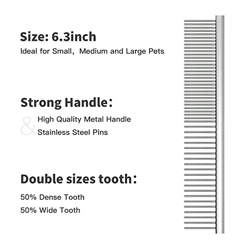 Neathoiho Large Slicker Brush & Green-comb Value Kit, Extra Long Pin Dog Grooming Brush for Curly Hair Goldendoodles, Remo...