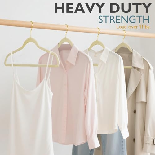 ManGotree Velvet Coat Hangers with 360° Swivel Gold Hook, Non-Slip Felt Suit Hangers, Slim Space Saving Clothes Hanger for...