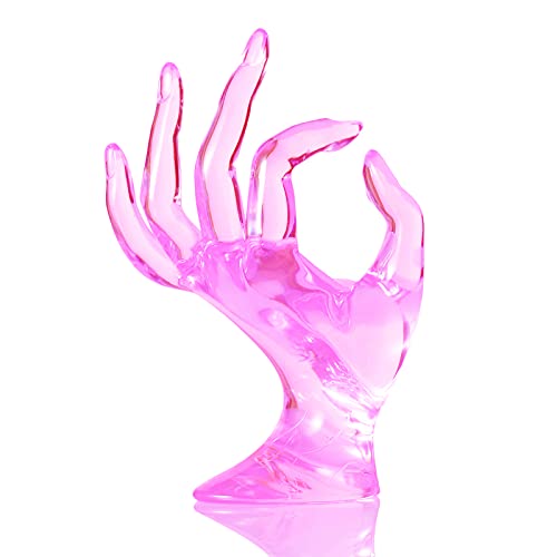 HOMEGOAL Ring Holder, Pink Room Decor, Hand Jewelry Display Holder, Danish Pastel Room Decor, Preppy Decor, Mannequin Han...