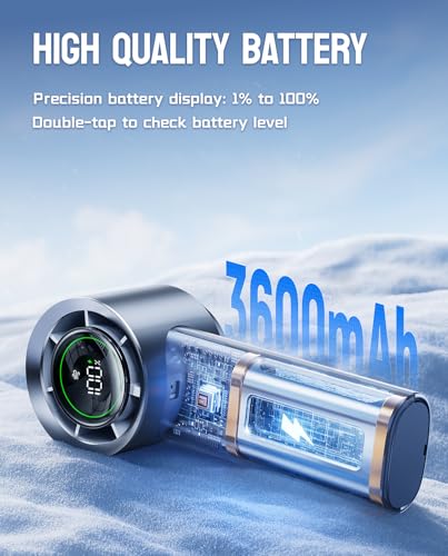 MUXNW Mini Turbo Jet Fan: Portable Small Pocket Handheld Personal Rechargeable Battery Operated USB Charger Keeping Cool I...
