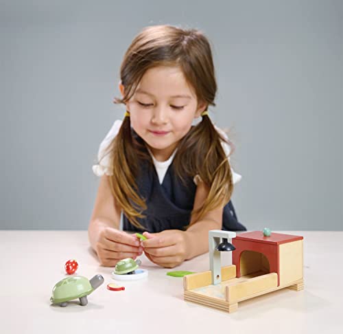 Tender Leaf Toys - Tortoise Pet Set - 10 Piece Wooden Animal Play Set with Mummy and Baby Tortoise, House, and Food - Grea...