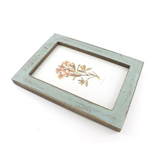 Zhenzan Frames 4x6 Inches Simple Rectangular Desktop Family Picture Photo Frame with Glass Front (Blue)