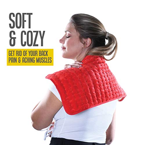 Heating pad - Electric Best for Back Pain and Cramps Relief 2 Hour auto Off Measures 24" X 12" Moist with Many Adjustable ...
