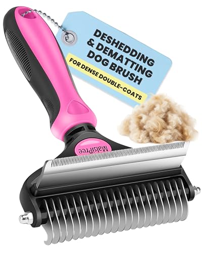 MalsiPree Dog Brush for Shedding - 2 in 1 Undercoat Rake Deshedding Tool for Medium to Large Double-Coated Dog Grooming - ...