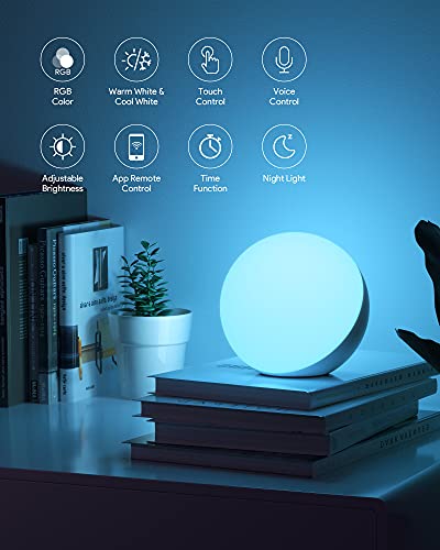 Hifree Smart Table Lamp, Dimmable Desk Lamp with App/Voice Control, LED RGB Color Changing Touch Lamp, Night Lamp for Bedr...