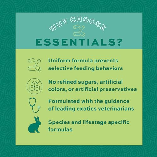 Oxbow Essentials Rabbit Food, Adult Rabbit, Made with Oxbow Timothy Hay, Pet Pellets with Vitamins & Minerals, Small Anima...