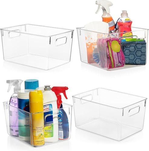 ClearSpace Clear Plastic Storage Bins – Pantry Organizers & Storage Containers, Cabinet Organizer - Home Organization Must...