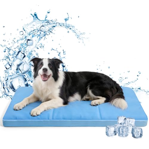 InVarme Orthopedic Dog Cooling Mat 36" x 20": Extra-Thick Self-Cooling with Removable Memory Foam & Non-Slip Bottom – Non-...