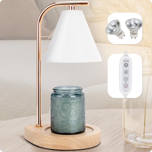 Aimoptg Candle Warmer Lamp with Retro Wooden Base - Home Decor Wax Melt for Small and Large Jar Candles, Candle Heater Lam...