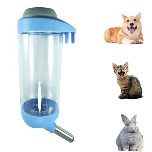 DEEUCHIS Dog Crate Water Bottle - 17 oz No Drip Kennel Pet Water Dispenser, Easy-to-Use Cage Water Bottle for Dogs, Cats, ...