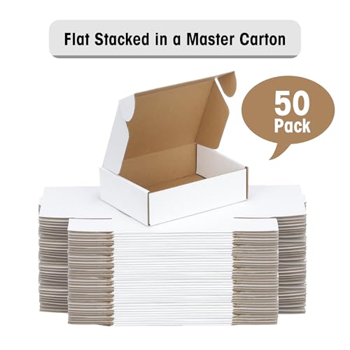 FARRAY 50 Pack of 7x5x2 Inches Small Shipping Boxes, Durable Kraft Corrugated Cardboard Boxes for Shipping, Mailing and Pa...