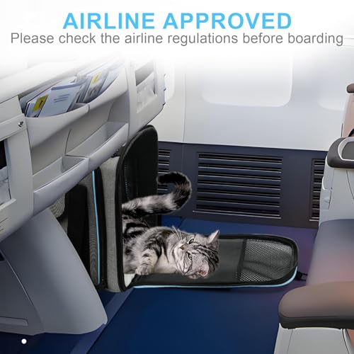 Pet Carrier Airline Approved, Expandable Pet Cat Carriers with Wheels for Dogs, Airline Approved Cat Dog Carrier, TSA Appr...