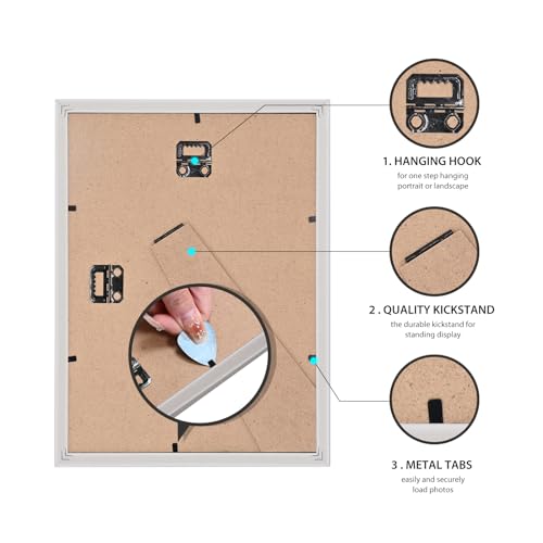 BSRHOME Picture Frame, Set of 6 12x16 Natural Wood, Poster Frame with Plexiglass, Tabletop & Wall Mount, Ideal Gift for An...