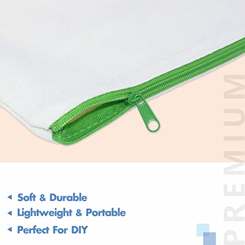8 Pack Canvas Colorful Zipper Bags, DIY Craft Bags Travel Canvas Makeup Pouches for Cosmetic Toiletry Stationery Storage (...