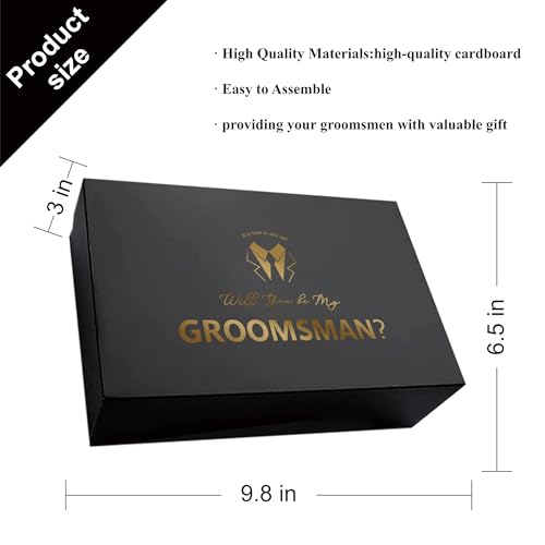 PartyGifts&beyond 8 Pcs Groomsmen Proposal Gift Box 6 Will You Be My Groomsman Gift Box and 2 Will You Be My Best Man Box(...