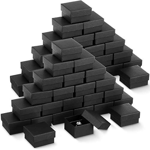 Yinkin 72 Pcs Jewelry Ring Gift Boxes Bulk 2 x 2 x 1.2 Inch Ring Necklace Earring Boxes for Weddings Christmas