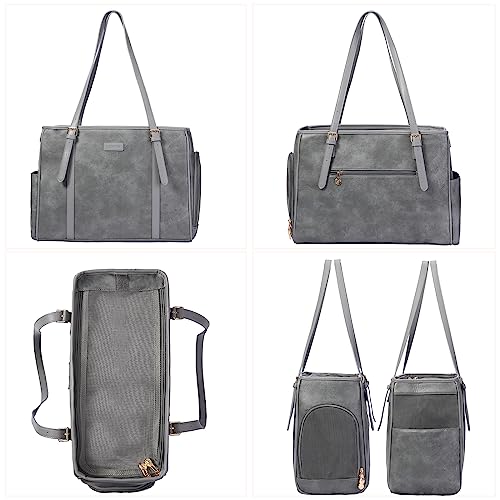 Lasaviin Fashion Dog Purse Pet Carrier Leather Bag for Small Dogs Cats Puppy, Portable Tote Bag Airline Approved Soft-Side...