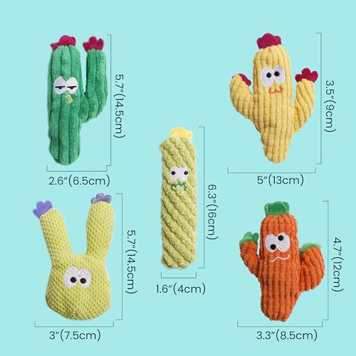 Pawsible Cat Toys for Indoor Cats, 100% Pure Organic Catnip-Filled Toys Without Cotton, Interactive Cactus Kitten Toy for ...