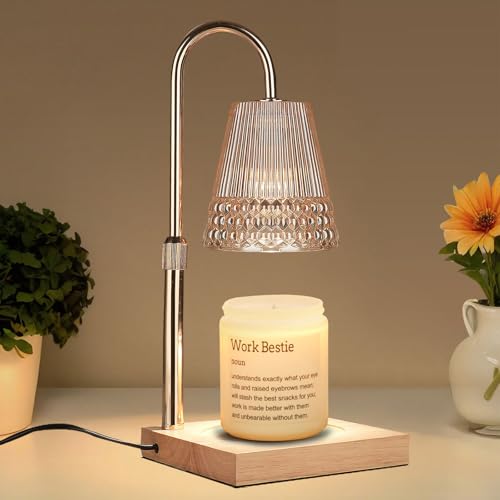 ZUSANUN Candle Warmer Lamp, Adjustable Height & Dimmable, Candles with Timer, 2H/4H/8H Auto Off, Safe Flameless Night Ligh...