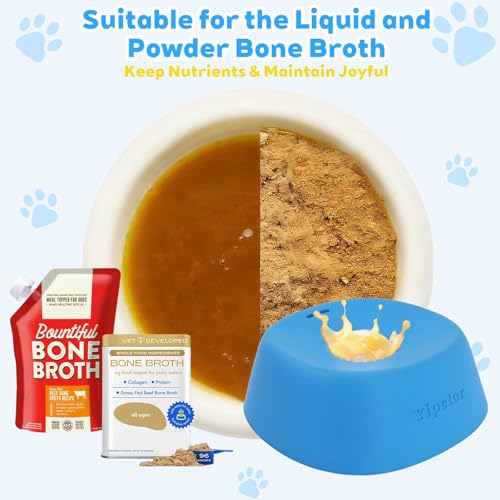 Yipetor Slow Feeder Dog Bowls for Liquid Treat, 【Entertained Ball-in】 Bone Broth Dog Lick Bowl, 3/4 Cup Yogurt Pup Lick To...