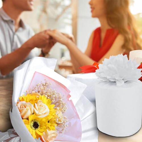Jkopsnr 100 Sheets White Tissue Paper 20x14 Inches Tissue Paper for Gift Bags Wrapping Tissue Paper Bulk for DIY Crafts Bi...