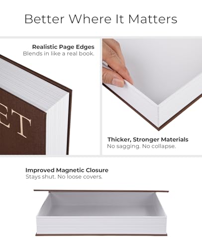 Fveuc Decorative Books for Home Decor - Stackable Faux Book Box for Coffee Table Styling & Hidden Storage - Neutral Linen ...