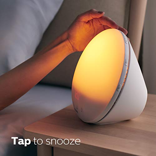 Philips SmartSleep Wake-up Light, Colored Sunrise and Sunset Simulation, 5 Natural Sounds, FM Radio & Reading Lamp, Tap Sn...