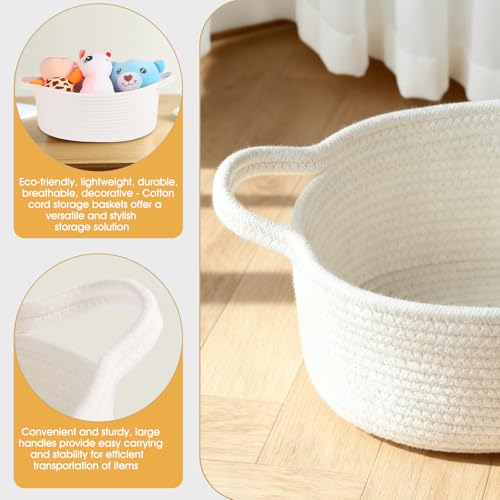 HOBASKET Small Woven Cotton Rope Basket for Gift with Bags and Ribbons, Durable Baskets for Christmas Halloween Gifts Empt...