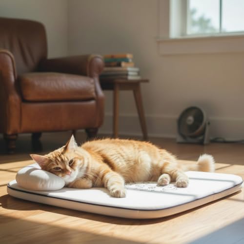 Nona Pelona Self Cooling Pet Mat – Cooling Pad for Cats and Small Dogs – No Gel, No Water, Removable Washable Cover, Anti-...