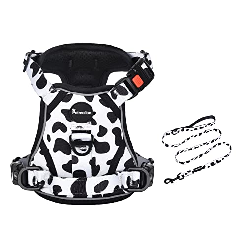 Petmolico No Pull Dog Harness and Leash Set, No Choke 4 Leash Attchments Easy Control Handle Soft Padded Reflective Vest D...