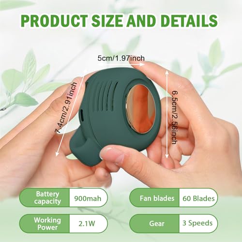 Wshxjzyay Portable Silent Mini Bladeless Fan Clip on, Portable Silent Mini Bladeless Electric Fan, For Outdoor & Travel & ...