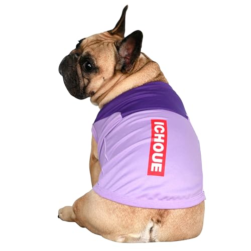 iChoue French Bulldog Summer Cooling Shirt for Dogs UV Sun Protection Vest Sleeveless Breathable Tank Top English Pug Purp...