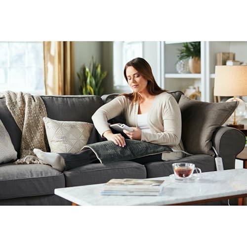 Sunbeam XL Heating Pad for Back Neck and Shoulder Pain Relief Auto Shut Off 6 Heat Settings Extra Large 12 x 24 Green Idea...